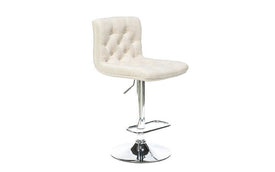 FurnitureMattressDirect- Bar Stool with Button Tufted Linen Fabric (Beige)01