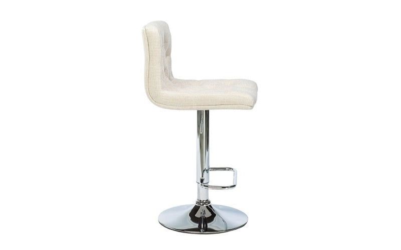 FurnitureMattressDirect- Bar Stool with Button Tufted Linen Fabric (Beige)02