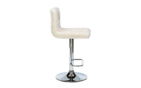 Image of FurnitureMattressDirect- Bar Stool with Button Tufted Linen Fabric (Beige)02