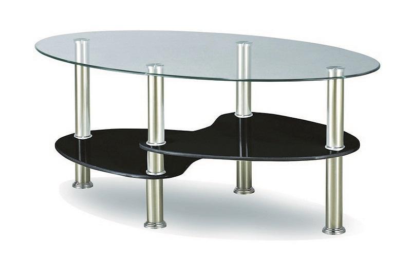 FurnitureMattressDirect- COFFEE TABLE WITH GLASS TOP - CHROME  WHITE  BLACK