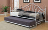 FurnitureMattressDirect- Day Bed with Metal and Twin Trundle - White II1