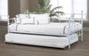 FurnitureMattressDirect- Day Bed with Metal and Twin Trundle - White