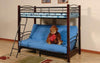 FurnitureMattressDirect- Futon Bunk Bed - Twin over Double with Metal and Wood - Black & Espresso B5