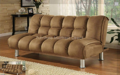 FurnitureMattressDirect- Fabric Klick Klack Sofa Bed (Brown)