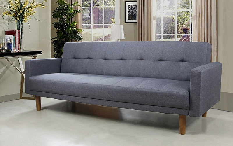 FurnitureMattressDirect- Linen Sofa Bed (Grey)