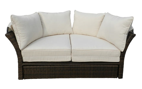 FurnitureMattressDirect- Outdoor Day Bed with Cushios (Beige & Espresso)1