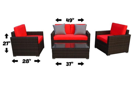 Image of FurnitureMattressDirect- Outdoor Seating Set - 4 pc II01