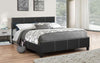 FurnitureMattressDirect- PLATFORM BED BONDED LEATHER WITH ADJUSTABLE HEIGHT - BLACK