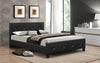 FurnitureMattressDirect- PLATFORM BED BONDED LEATHER WITH JEWELS - BLACK BB