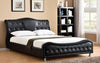 FurnitureMattressDirect- PLATFORM BED BONDED LEATHER WITH JEWELS - BLACK