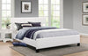 FurnitureMattressDirect- PLATFORM BED WITH BONDED LEATHER - WHITE CC