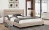 FurnitureMattressDirect- PLATFORM BED WITH BUTTON-TUFTED FABRIC - BEIGE AA