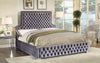 FurnitureMattressDirect- Platform Bed with Velvet Fabric - Grey A87