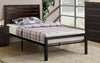 FurnitureMattressDirect- PLATFORM METAL BED WITH WOOD PANELS - BLACK
