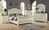 FurnitureMattressDirect- Sleigh Bedroom Set with Tufted Head-Foot Board 8 pc - Antique White LK-BR21