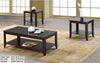 FurnitureMattressDirect- COFFEE TABLE SET WITH SHELF - 3 PC - ESPRESSO- A-CT103