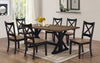 FurnitureMattressDirect- Solid Wood Kitchen Set - 7 pc (Distressed Black Base and Walnut Top)