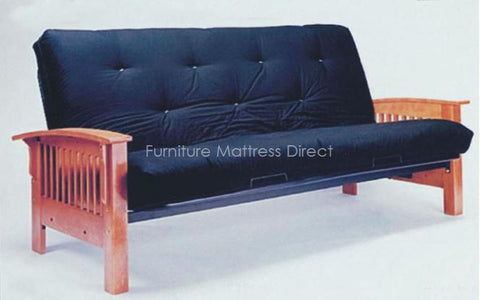 FurnitureMattressDirect- Wood and Metal Futon Frame (Cherry)