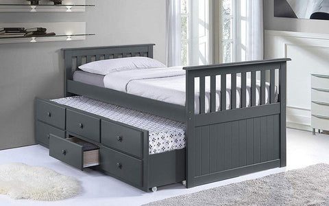Image of FURNITUREMATTRESSDIRECT-TRUNDLE BED WITH DRAWERS - GREY A-TB109