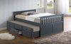 FURNITUREMATTRESSDIRECT-TRUNDLE BED WITH DRAWERS - GREY A-TB110