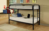 FurnitureMattressDirect-Bunk Bed - Twin over Twin with Metal - Black | White | Grey A25
