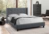 FurnitureMattressDirect-Platform Bed with Button-Tufted Fabric - Dark Grey A95