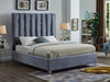 Platform FurnitureMattressDirect-Bed with Velvet Fabric and Chrome Legs - Black A85