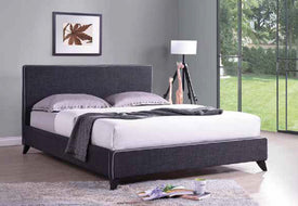 Platform Bed With Linen Style Fabric - Charcoal - ARRIVAL OCT 20