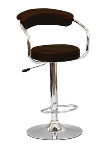  FURNITUREMATTRESSDIRECT-BAR STOOL WITH CURVED BACK & 360° SWIVEL LEATHER SEAT IN  BROWN D-BS123