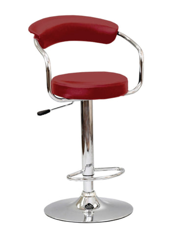 FURNITUREMATTRESSDIRECT-BAR STOOL WITH CURVED BACK & 360° SWIVEL LEATHER SEAT IN  RED D-BS122
