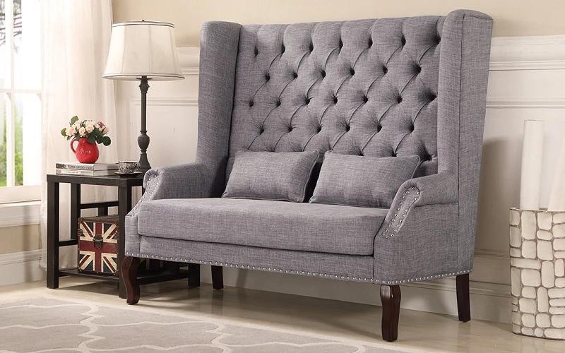 Fabric Love Seat - Beige