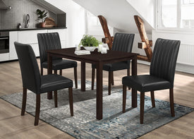 FURNITUREMATTRESSDIRECT-DINETTE SET TABLE IN ESPRESSO AND BLACK H-KS116