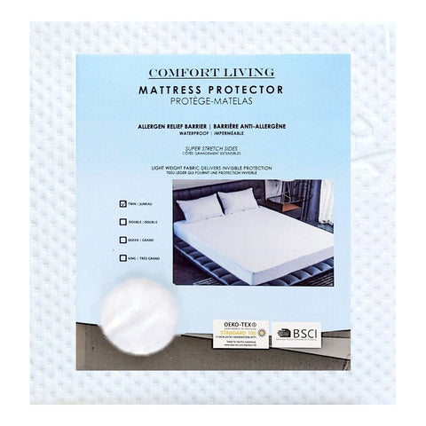 Image of Comfort Living - Jersey Waterproof Mattress Protector-Easy Care, Allergy Free, Light Weight,  Smooth and Super Stretched Sides