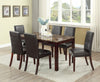 FURNITUREMATTRESSDIRECT-DINETTE SET WITH MARBLE TABLE TOP WITH UPHOLSTERED BROWN CHAIR H-KS138