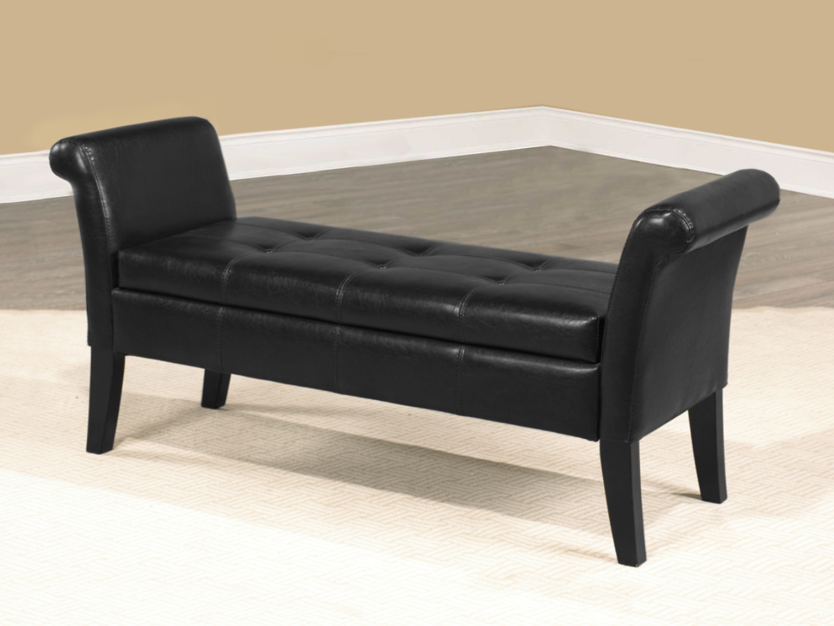 FURNITUREMATTRESSDIRECT-STORAGE BENCH IN BLACK BS112