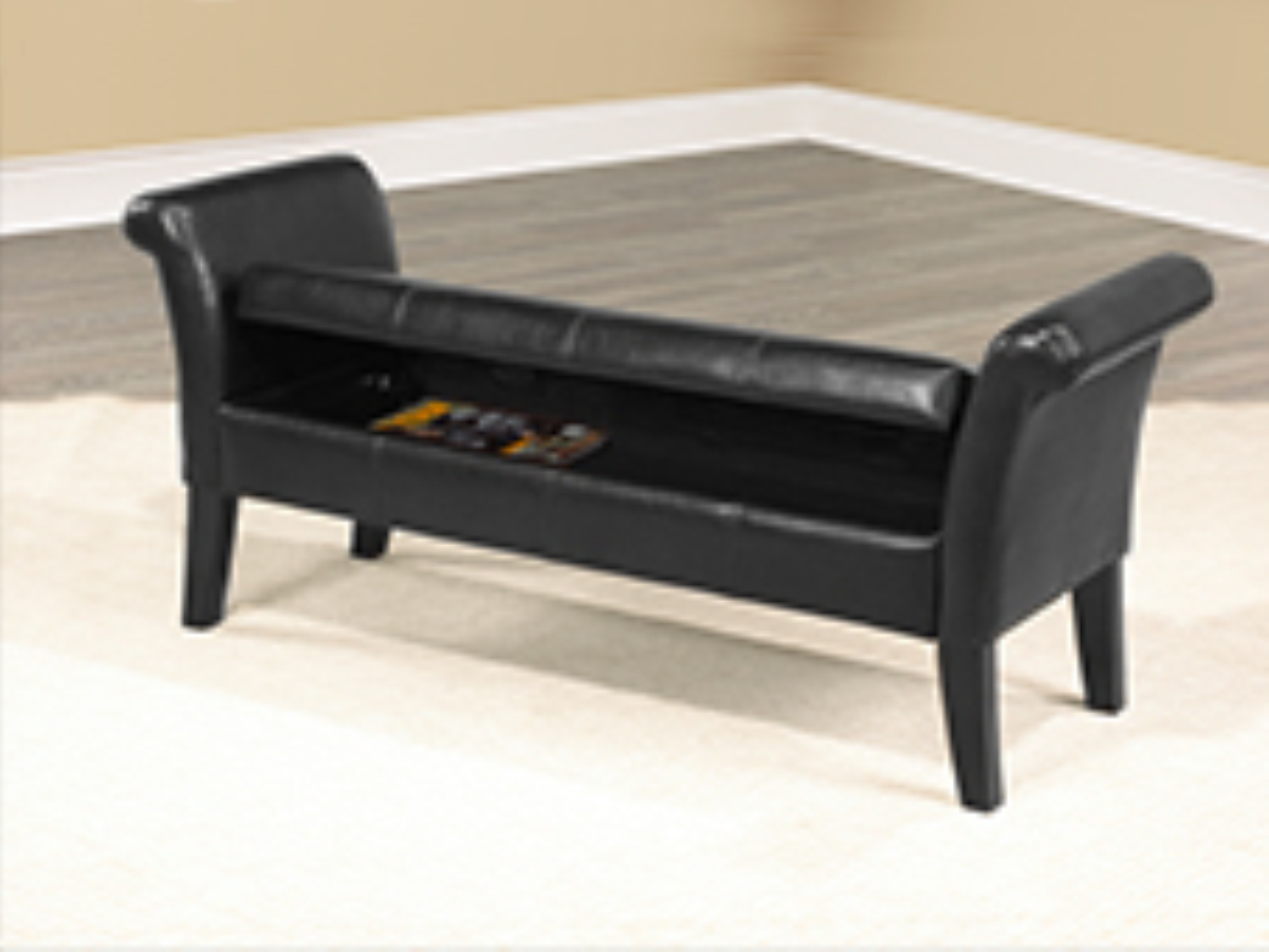FURNITUREMATTRESSDIRECT-STORAGE BENCH IN BLACK BS112