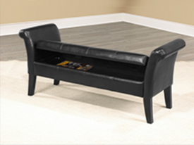 Storage Bench in Black