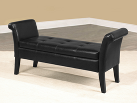 FURNITUREMATTRESSDIRECT-STORAGE BENCH IN BLACK BS112