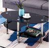 Black Marble Glass Coffee Table