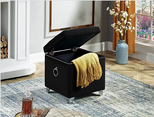 Ottoman with Storage-Black