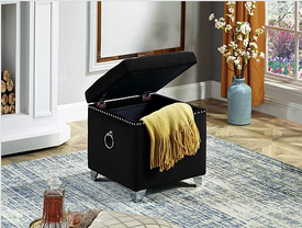 Ottoman with Storage-Black