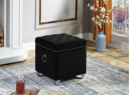 Ottoman with Storage-Black