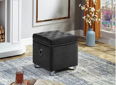 Ottoman with Storage in Grey