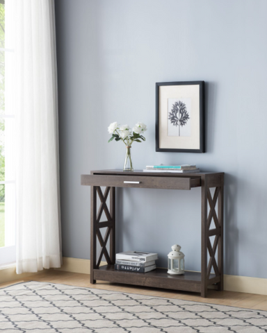 Image of Console Table-Walnut Oak