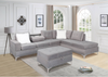 Velvet Grey Sectional Set with Ottoman ***Shipped to  the GTA Area Only***