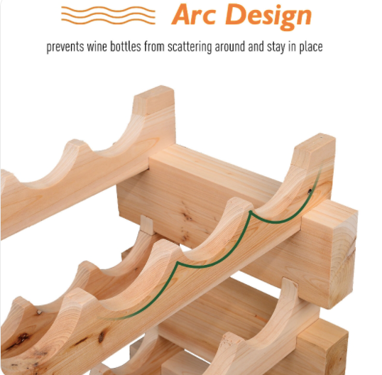 Wood Wine Rack 72 Bottles Holder 6 Tier Stackable Storage Stand