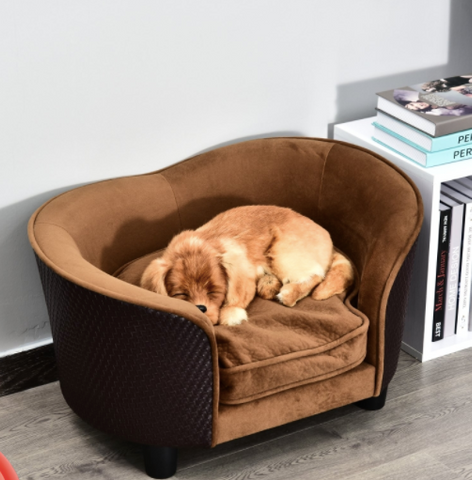 Image of Pet Dog Cat Sofa Pet Bed Warm Dog Bed Chair with Removable Washable Cushion