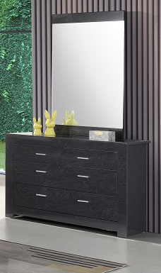 Roxy 8 Pc Platform Bedroom Set in Glossy Grey