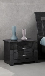 Roxy 8 Pc Platform Bedroom Set in Glossy Grey