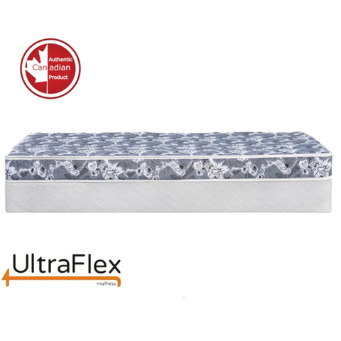 Image of UltraFlex SWEETCOMFORT- Double-sided, Reversible 5" Premium Foam Plush Mattress (Made in Canada) With Deluxe Box Spring Foundation